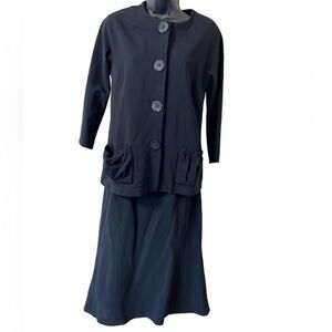 LAFAYETTE 148 New York Black Button Down Skirt Suit Set